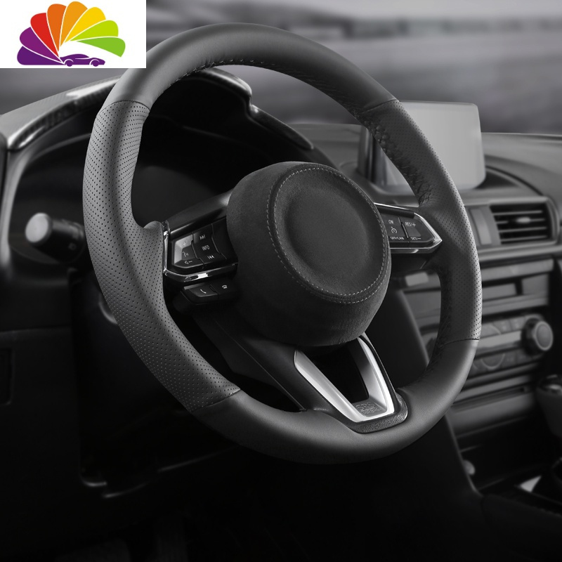 舒适主义适用马自达昂克赛拉方向盘套cx5阿特兹cx4睿翼手缝皮车把套