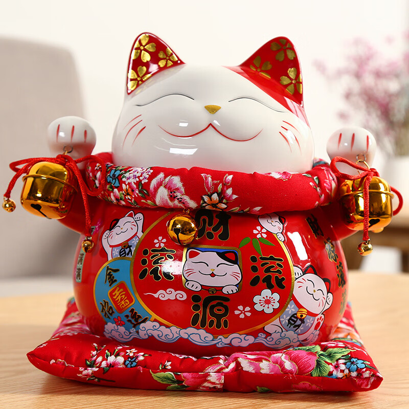维诺亚猫摆件陶瓷家居客厅玄关大小号存钱罐店铺开业收银台储蓄罐高清大图