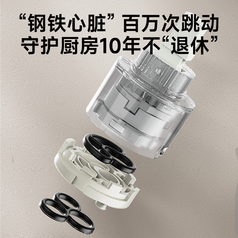 九牧(JOMOO)小牧卫浴面盆水龙头厨房双功能抽拉式360°单把冷热抽拉水龙头 枪灰高清大图