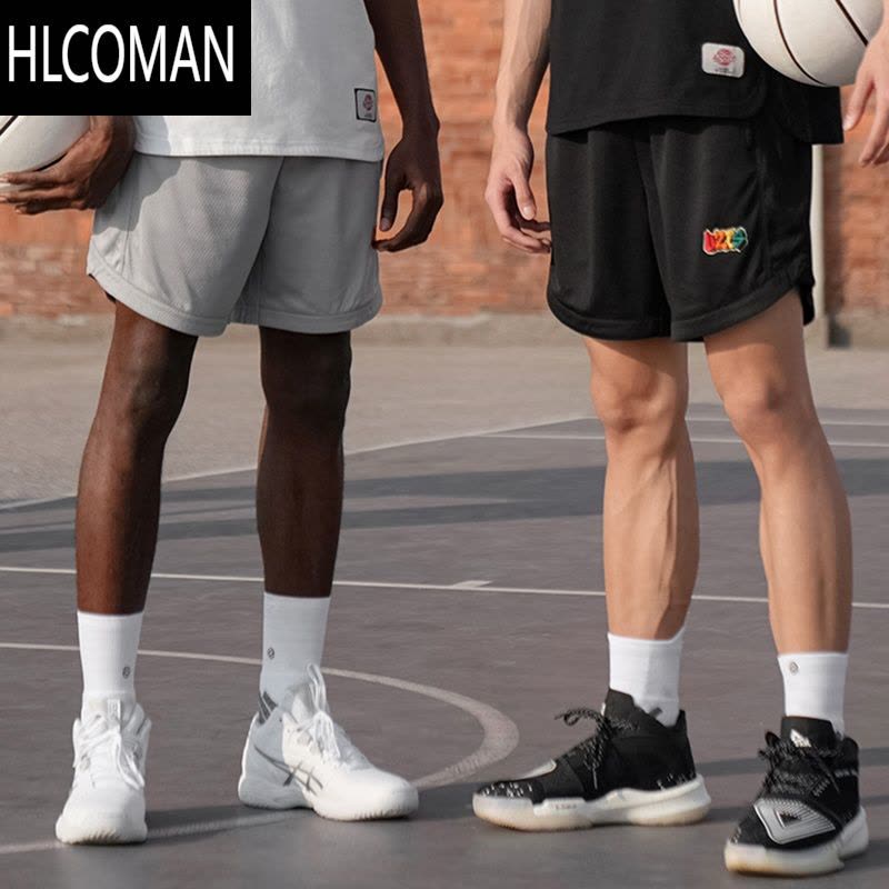 HLCOMAN 美式篮球四分不过膝复古短裤男网眼训练运动球裤[涂鸦图片
