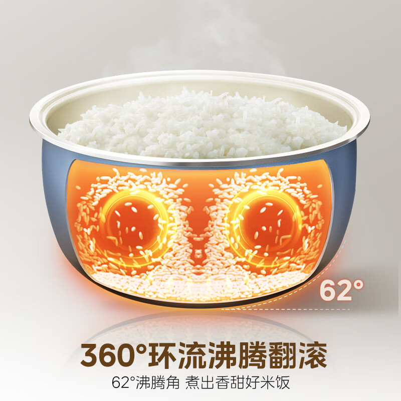 美的(Midea)电饭煲家用5升电饭锅2-6人抗菌不粘内胆热饭炖煮煲汤快速饭多功能煮米饭锅MB-5E86高清大图