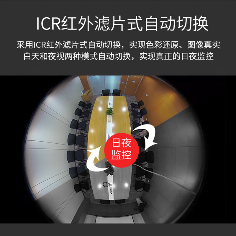 海康威视(HIKVISION)500万超高清全景摄像头360度超广角监控摄像机POE网线供电DS-2XA3956F-IS