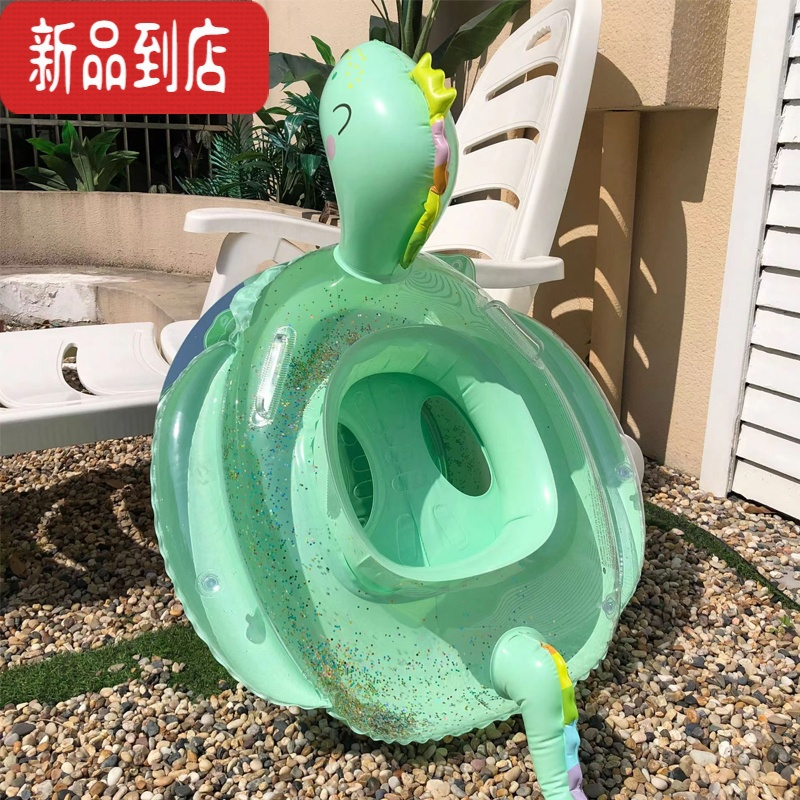 真智力游泳圈儿童坐圈卡通恐龙婴幼儿宝宝座圈防侧翻1-3-6岁小孩腋下圈