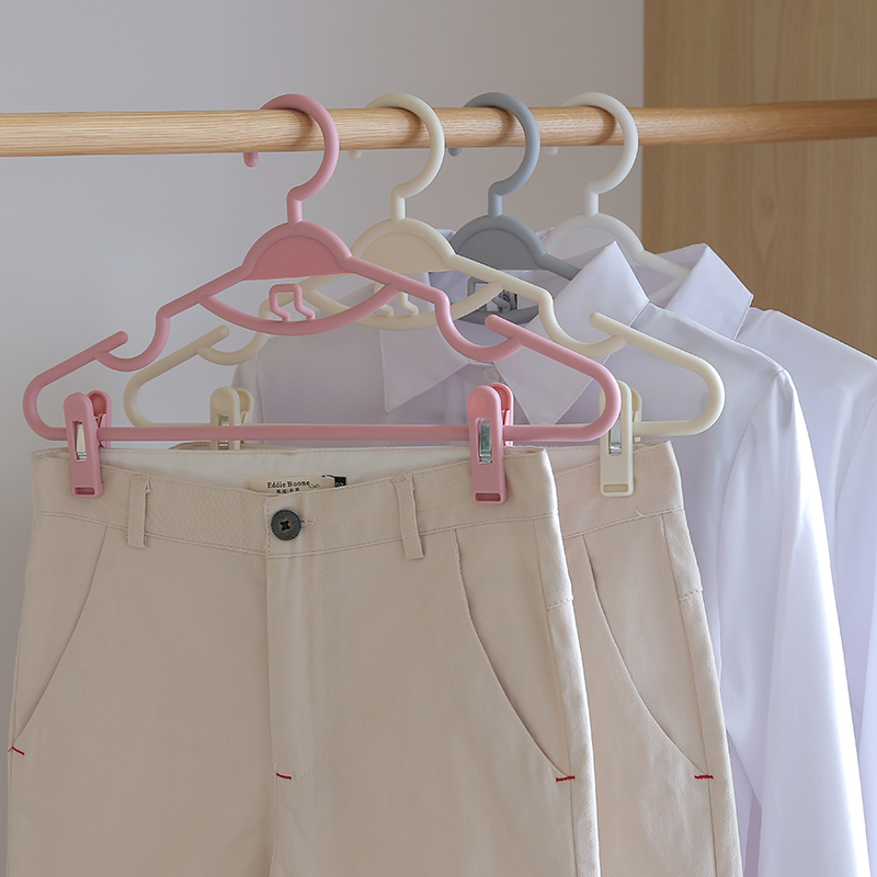 家用可伸缩衣架裤架塑料多功能可连挂带夹子防滑衣挂衣撑晾衣服架