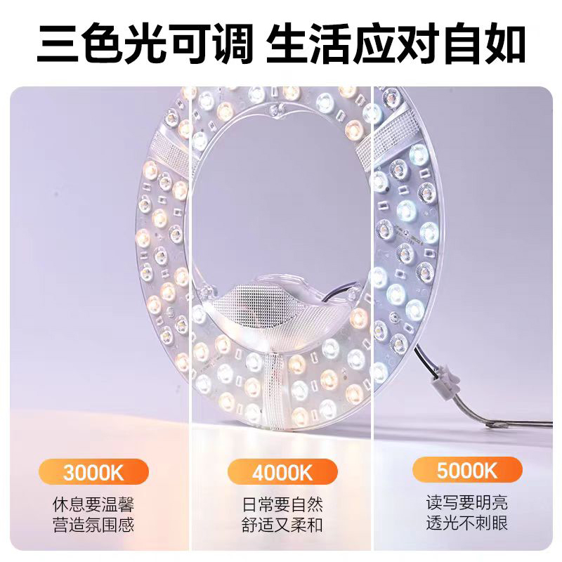 LED灯 环形三色 48W 直径25cm高清大图