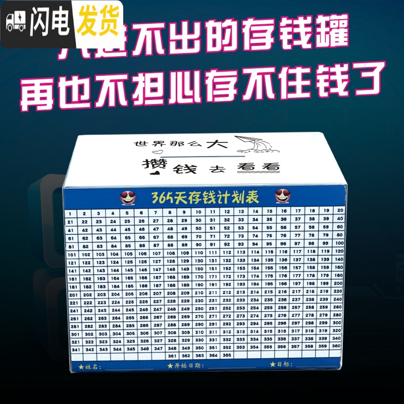 三维工匠创意不锈钢存钱罐不可取只进不出大容量打不开的储蓄箱365天防摔 深灰色18*13刻照片储蓄罐高清大图