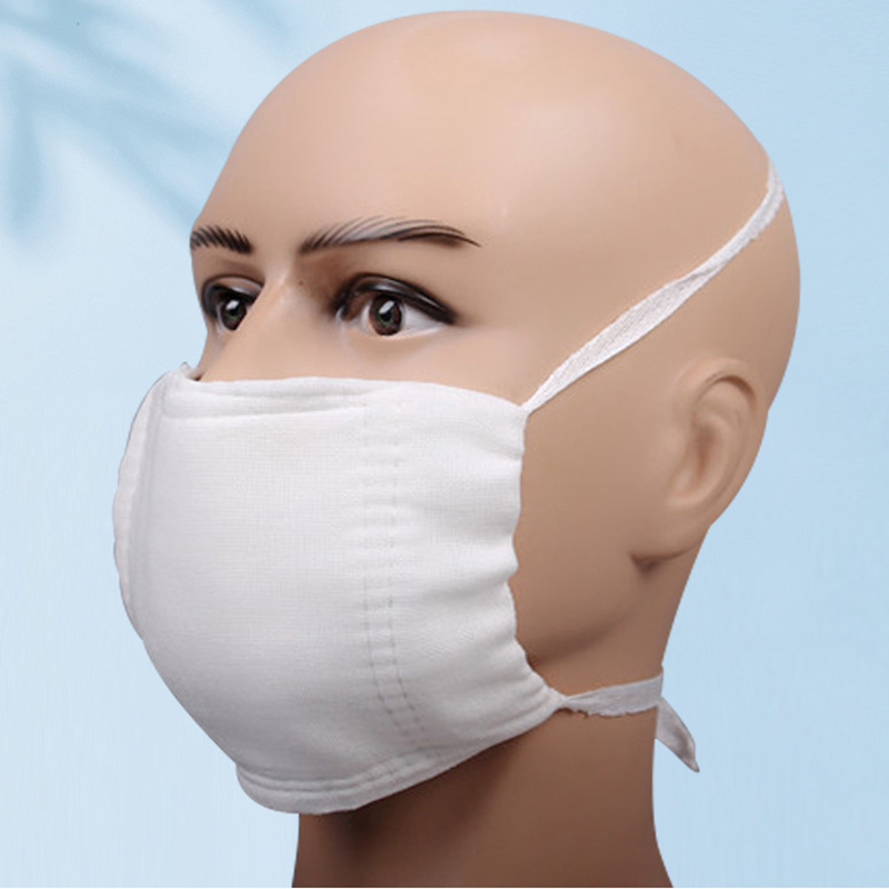 24层纱布口罩脱脂棉纯棉加厚加密白色打磨工业防粉尘劳保口罩