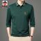 爱曼普新款含棉男士polo衫时尚条纹领纯色百搭休闲长袖薄款T恤男