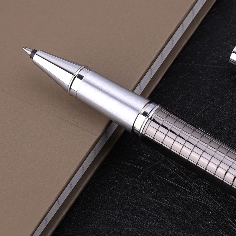 派克PARKER 签字笔 IM金属灰格子纹宝珠笔 学生商务办公文具用品日常书写0.7mm宝珠笔芯