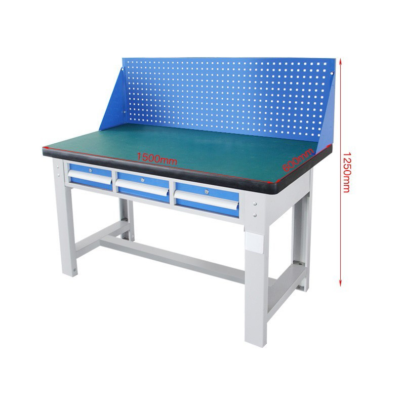 振奥 重型工作台车间操作台实验室工具台维修桌 1.5米横三抽+方孔挂板高清大图
