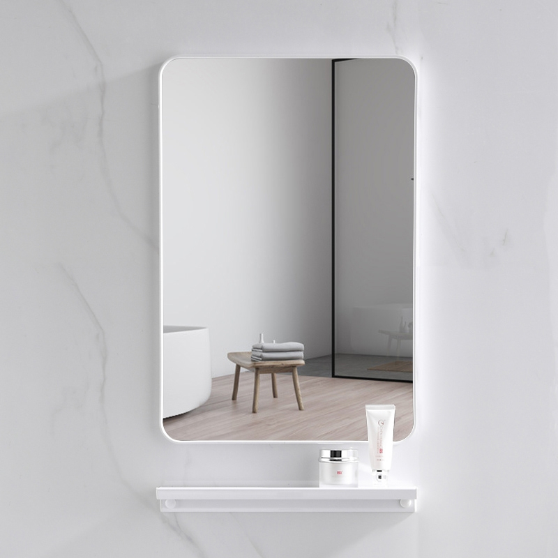 古达卫生间浴室镜子带置物架一体挂墙式储物厕所梳妆镜轻奢贴墙洗手间