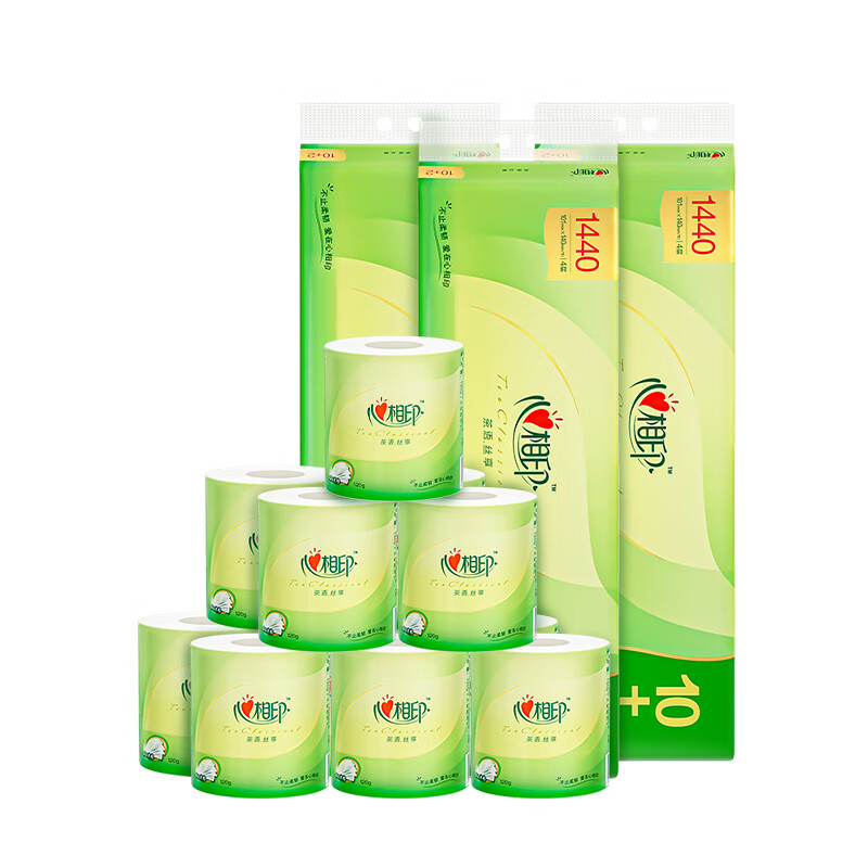 心相印 茶语丝享120g*12粒*3提 四层卷筒卫生纸 3BT1712