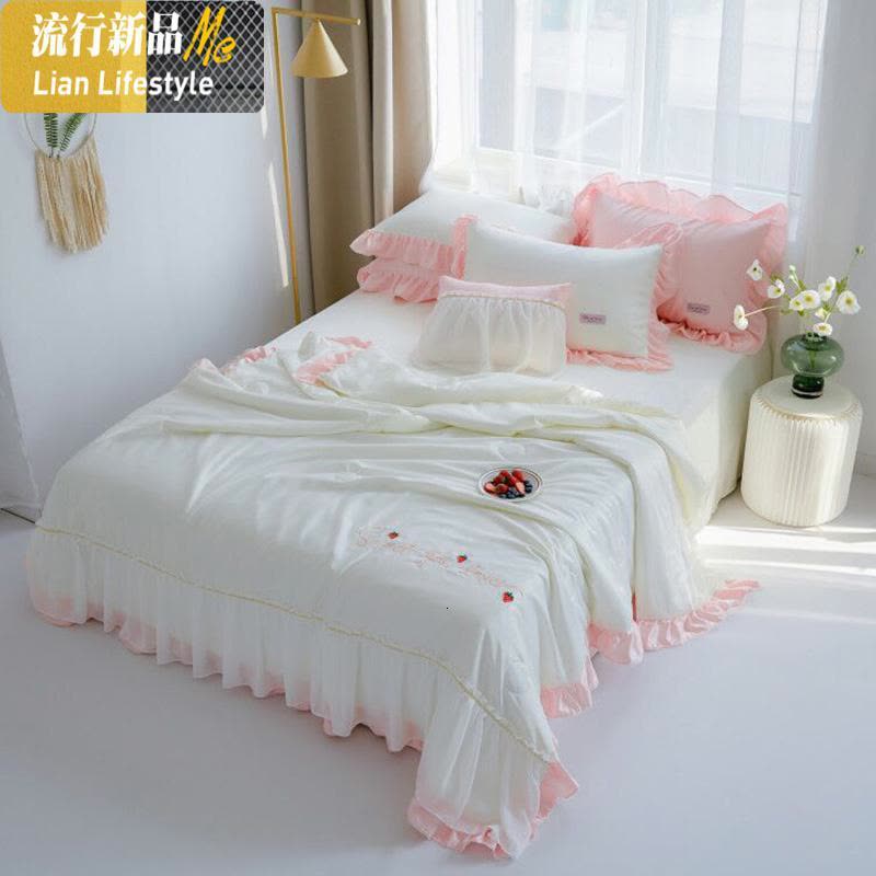 夏季双面夏被四件套夏凉被空调被丝滑凉感可水洗天丝薄被 三维工匠被子图片