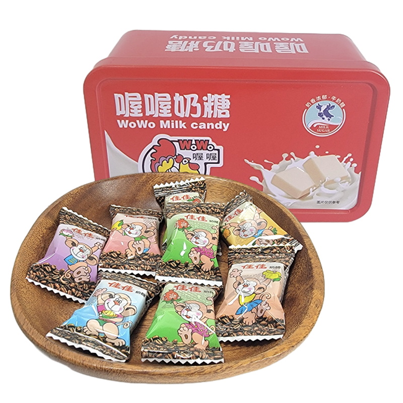 喔喔奶糖婚庆结婚喜糖铁盒装8颗糖果饼干喜枣棒棒糖休闲零食品高清大图