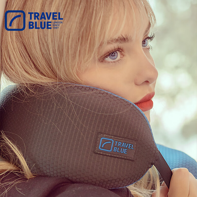 蓝旅(TRAVEL BLUE)208梦幻颈枕记忆棉u型枕 蜂窝透气护颈枕午睡颈枕轻便易携带 颜色可备注 默认发蓝高清大图