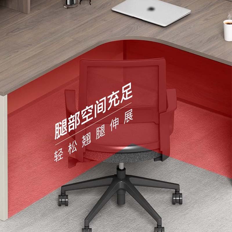 汉诺鑫威职员办公桌员工位卡座屏风位桌椅组合F型两人位含柜[不含椅]高清大图