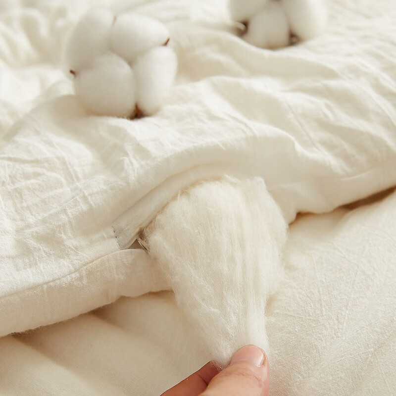 洛菲源 全棉本白棉花夏凉被 薄棉花被子 150*210/2斤 条高清大图