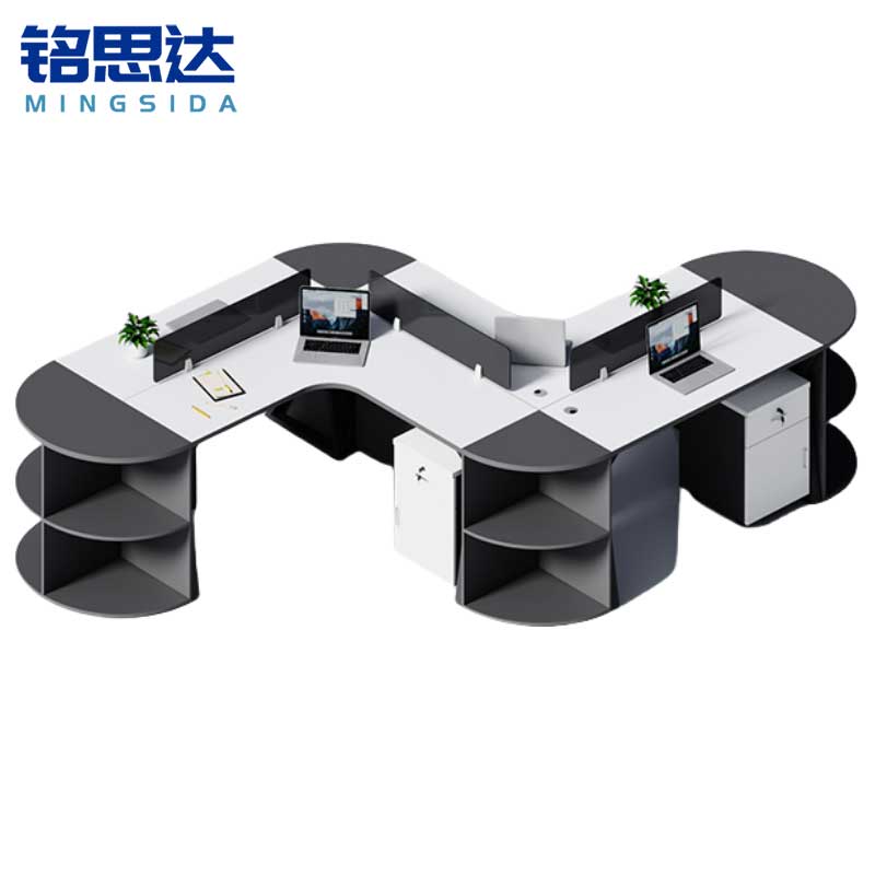 铭思达屏风工位四人位含柜套
