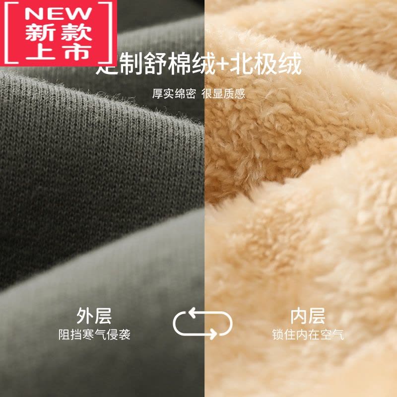 可莉允宝宝加绒裤子秋冬款男童加厚卫裤儿童保暖运动裤卫裤冬季女保暖裤图片