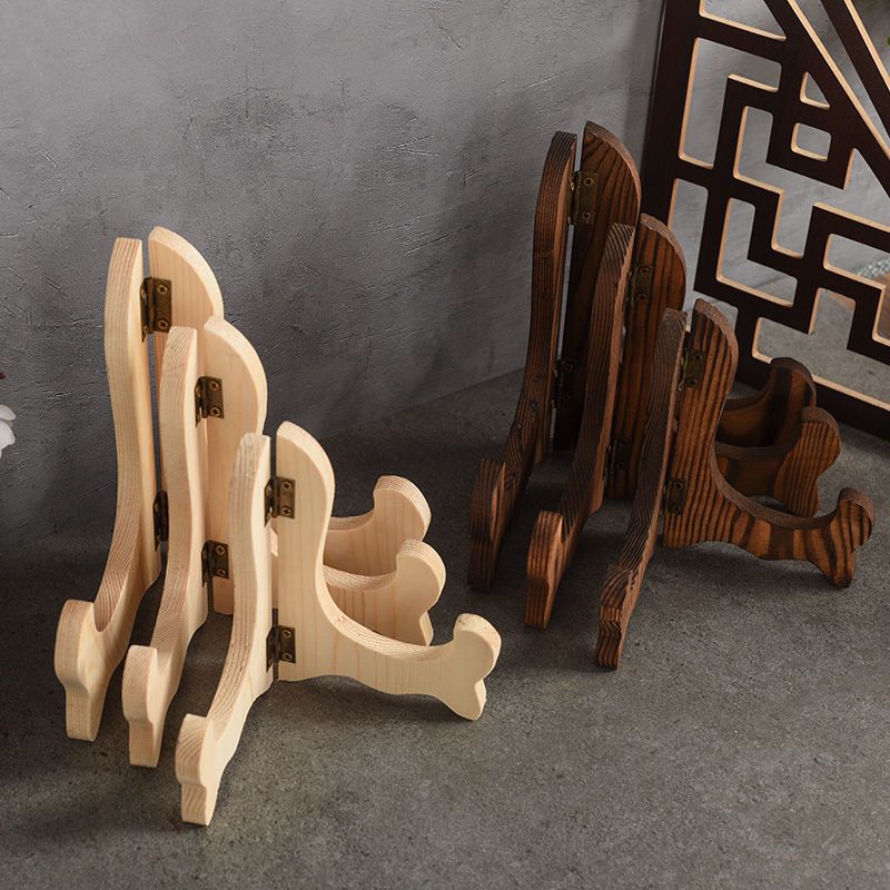 普洱茶饼架子摆件架工艺品瓷盘架展示盘装饰盘相框表实木支架托架180