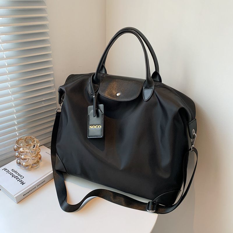 黑尼龙包女手提包简约复古休闲单肩斜挎包女潮大容量旅行包行李包袋