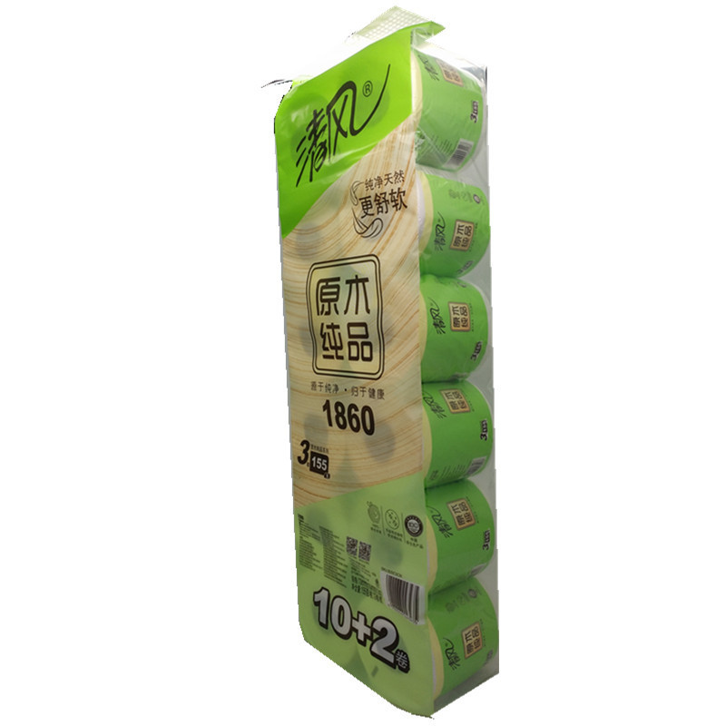清风 原木纯品B20C5CN 3层155克12卷
