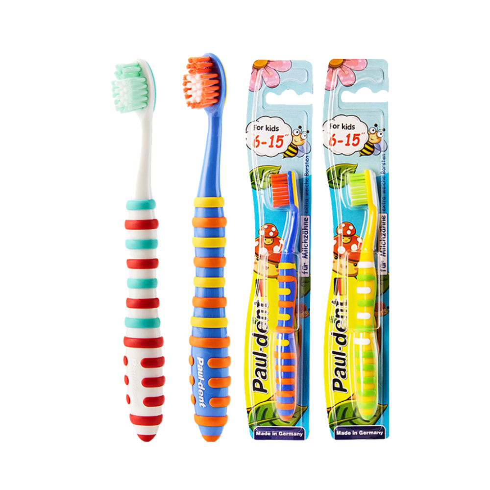 宝儿德(Paul dent) 儿童牙刷 软毛牙刷 糖果牙刷 换牙期 6-15岁 单支装 颜色随机 德国进口