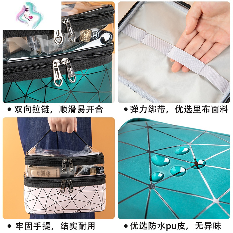 网红化妆包女ins风超火小号便携简约洗漱包盒化妆包