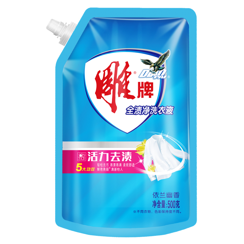 500g 雕牌全渍净洗衣液带旋钮盖出液口高清大图