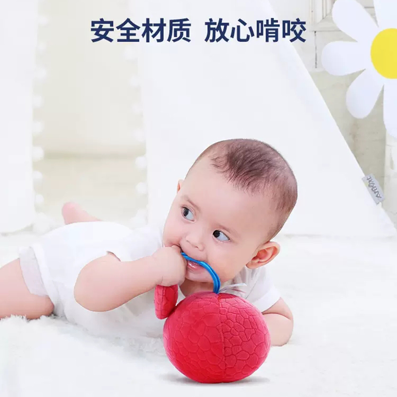 jollybaby婴儿红色球手抓球抚触球0-1岁婴儿玩具手摇铃布球1663高清大图