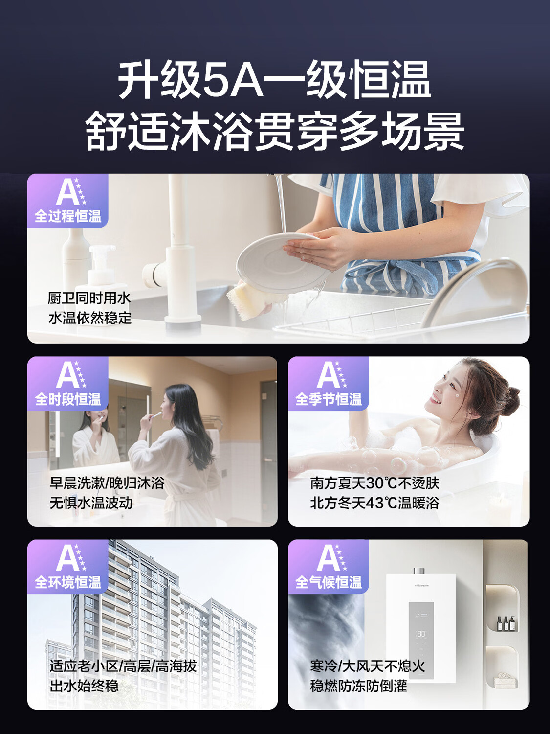 万和[白露P5·]16升天然气直流变频增压变频水伺服恒温节能超薄 上门安装 燃气热水器16P5 PRO高清大图