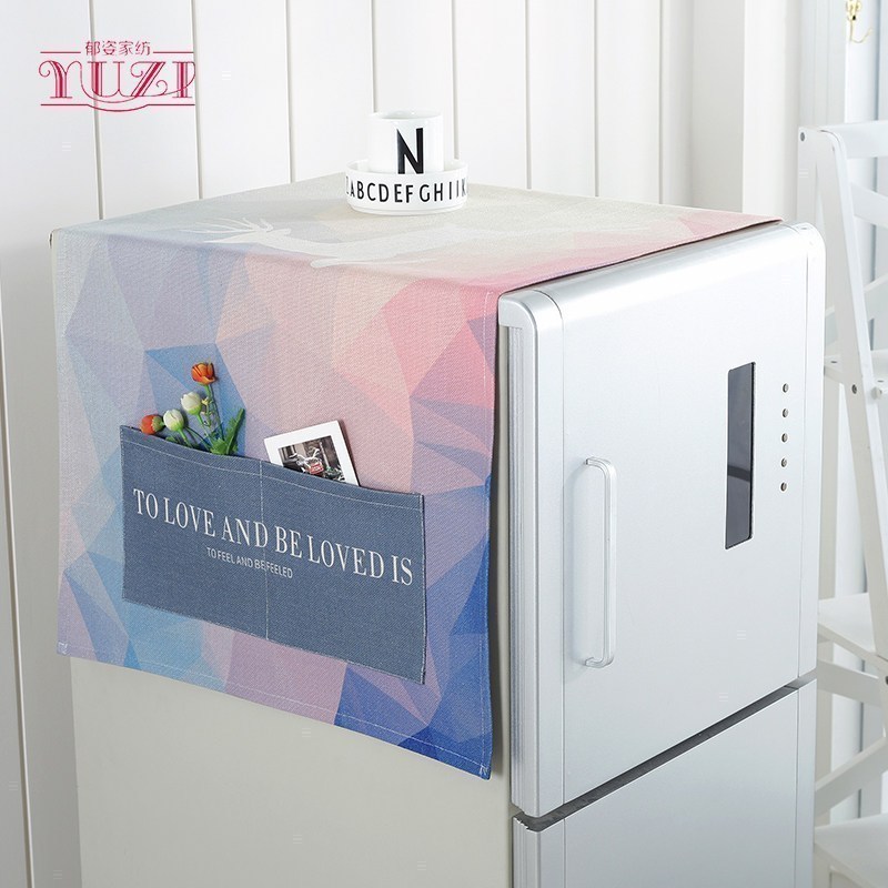 冰箱防尘罩防尘布盖布保护罩微波炉洗衣机双开单开冰箱罩盖巾 LU-05 双开门冰箱(170*70cm)升级防水高清大图