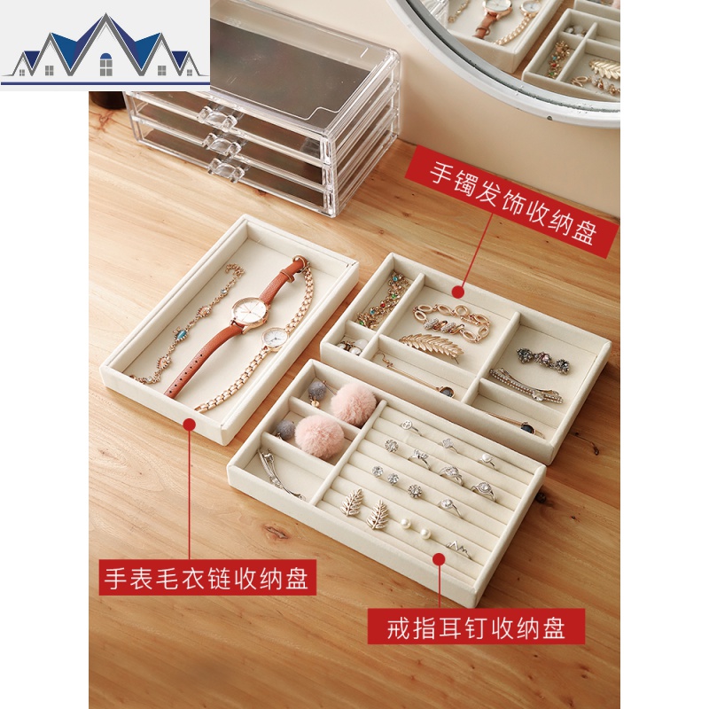 首饰收纳盒手饰品耳环项链盒多功能大容量展示架透明耳钉收纳盒子 三维工匠高清大图