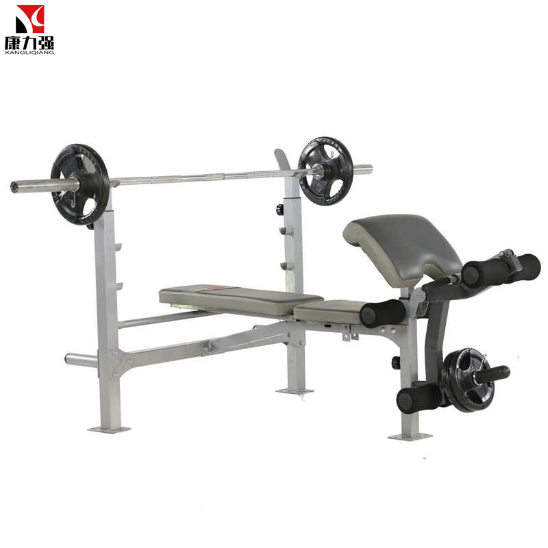 康力强WF-Q8家用多功能举重卧推架室内力量训练器械杠铃举重床WF-Q8单机+80KG杠铃片+1.8米杆高清大图