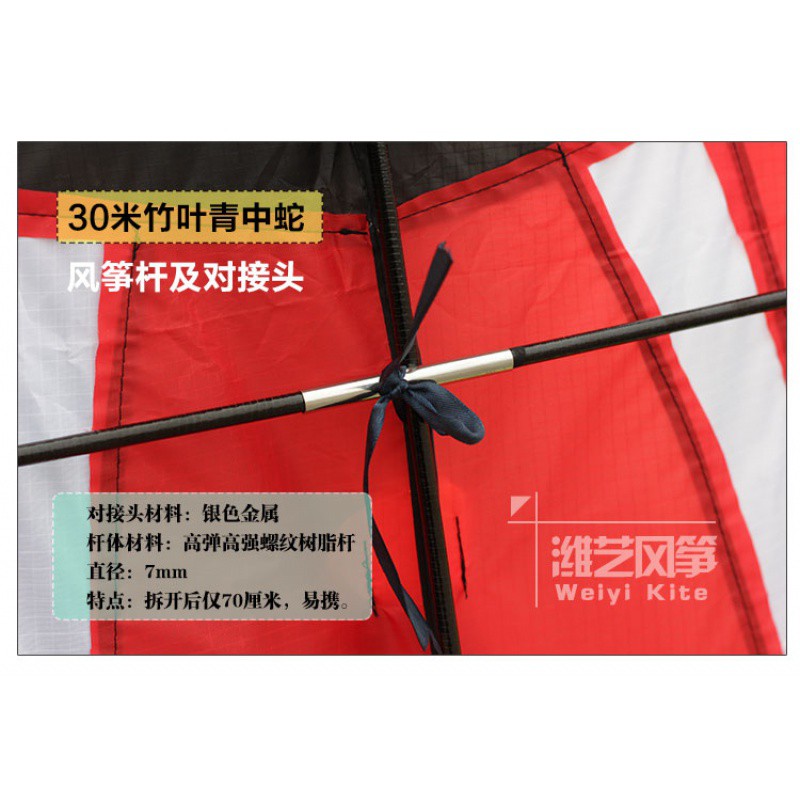 三维工匠青蛇风筝竹叶青蛇正品百特15/30/68米大蛇王蛇 青蛇风筝线轮创意 三维工 15米+26双把白轮+1000米2高清大图