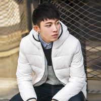 唐狮冬季新款短款羽绒服男青少韩版纯色连帽轻薄休闲外套韩版潮