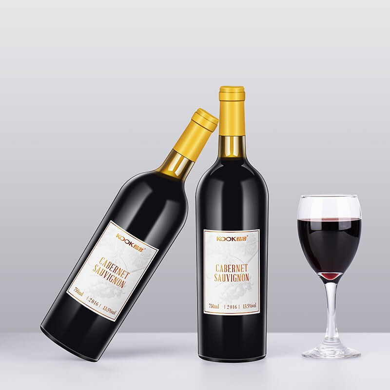 [任贤齐推荐]酷客KOOK赤霞珠干红葡萄酒13.5度750mL*2支送礼红酒