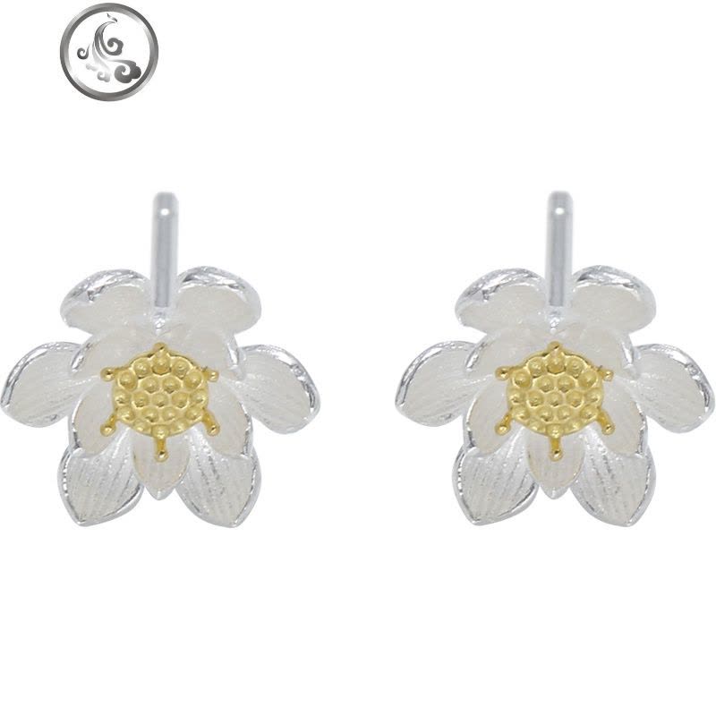 纯银耳钉女 925银饰韩版个性气质小花朵耳饰简约时尚耳环女 JiMi图片