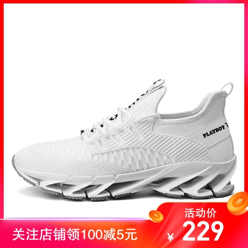 playboy春季2020新款男鞋百搭刀锋鞋子男潮鞋夏季透气网面休闲运动跑步鞋花花公子旗舰店