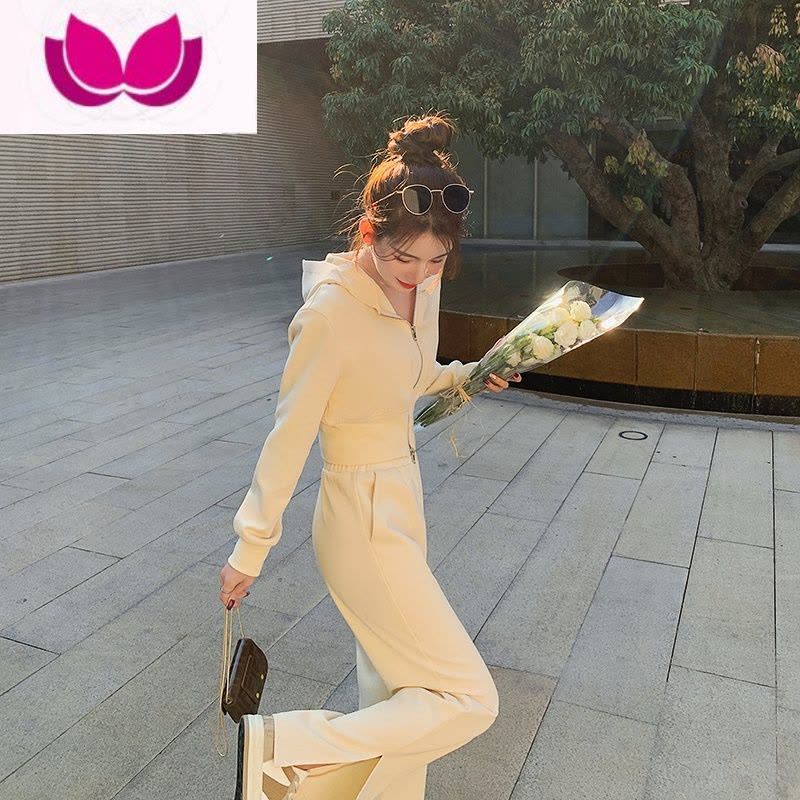 七斓今年流行连帽卫衣套装女春2023新款卫裤子套时尚休闲图片