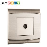 公牛(BULL)开关插座 G19T103(U6)金属香槟金360度接线弯头86型闭路电视一位电视插座面板