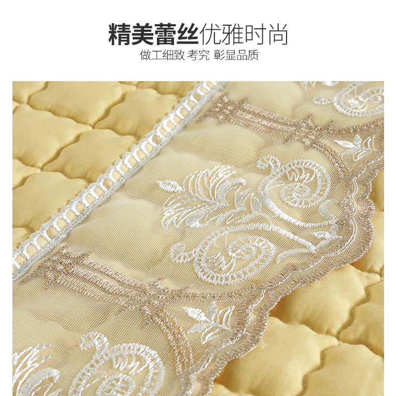 美帮汇沙发垫蕾丝轻奢防滑布艺四季通用坐垫子皮木全包套罩全盖定做高清大图