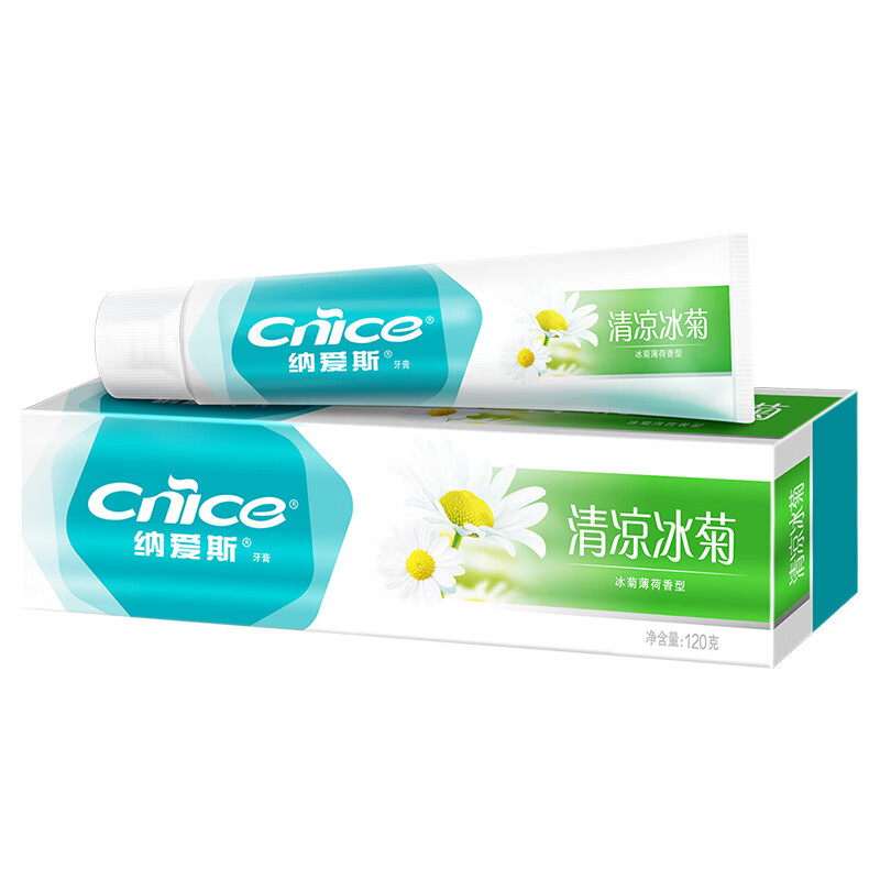 纳爱斯 牙膏清凉冰菊香型N2 (规格:120g*3支)高清大图