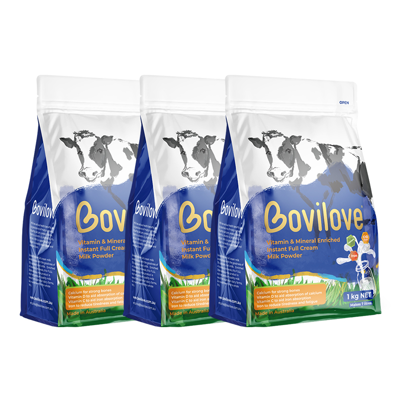 澳洲发/3袋装-Bovilove贝爱嘉进口全脂成人奶粉1kg/袋装 澳洲进口多维高钙儿童学生青少年男女牛奶粉高清大图