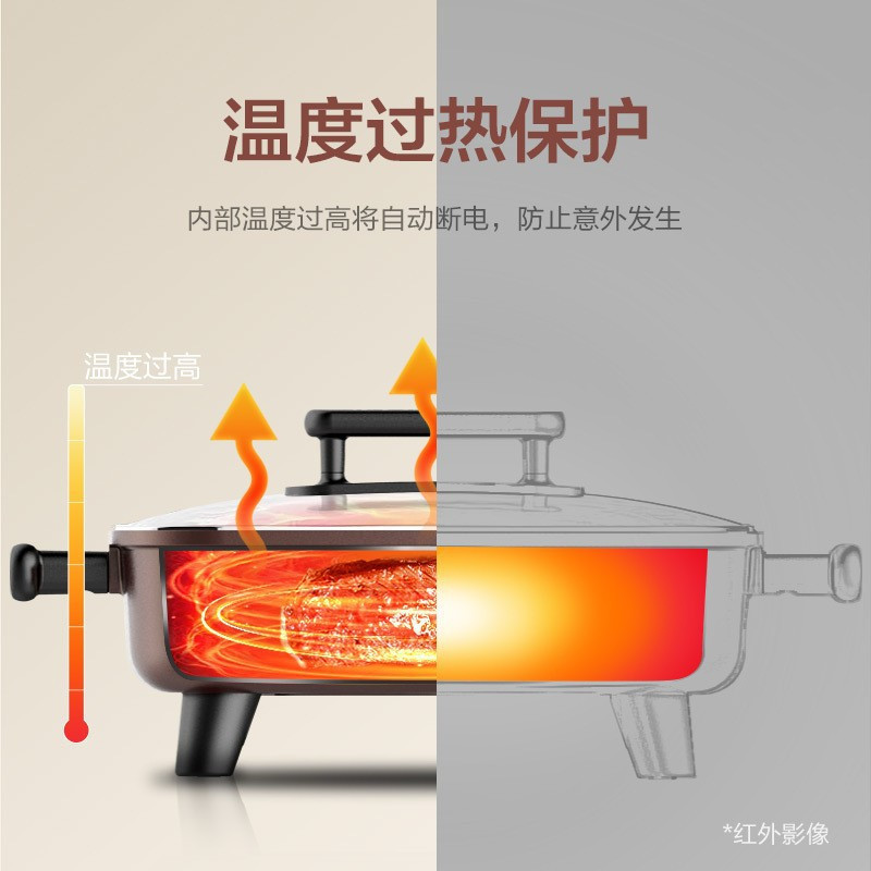 九阳(Joyoung) 电火锅 家用不粘鸳鸯电热锅6L多功能电煮锅 DY3030高清大图