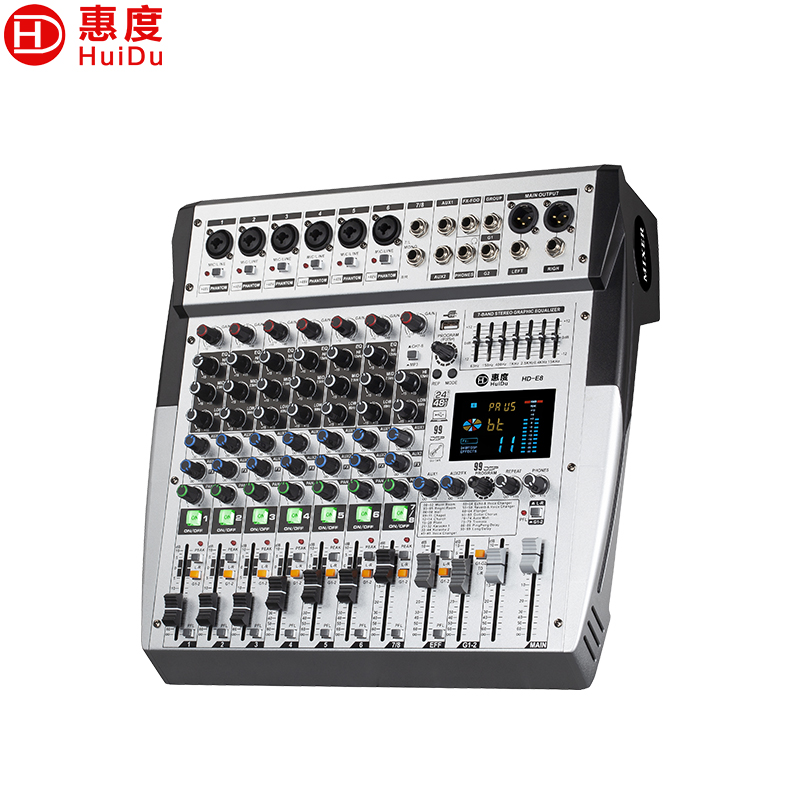 惠度(HuiDu)HD-E8专业舞台演出多功能调音台带编组混响效果7段均衡器调音台高清大图