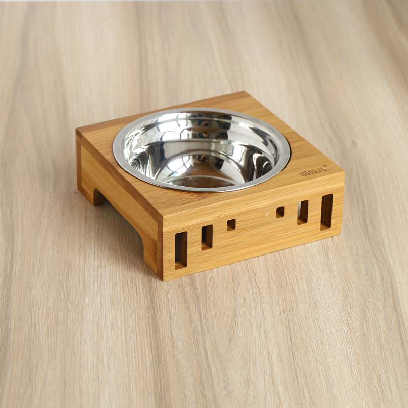 猫碗猫食盆陶瓷双碗狗单碗悬挂不锈钢宠物碗饮水保护颈椎猫咪用品 平面不锈钢单碗下单备注刻字内容 M-中型