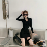 艳如飞性感针织高级连衣裙女内搭春款小众设计感紧身包臀裙腰封打底短裙连衣裙