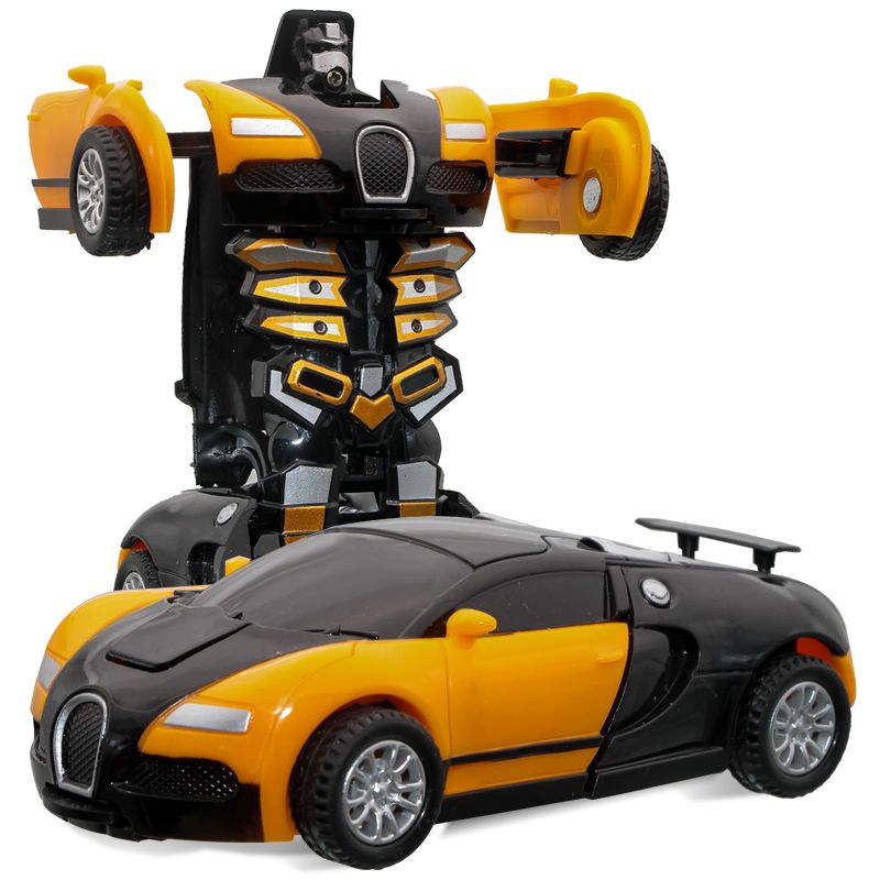 撞击变形车儿童玩具男孩女孩宝宝变形汽车人金刚机器人布加迪布迪兰警