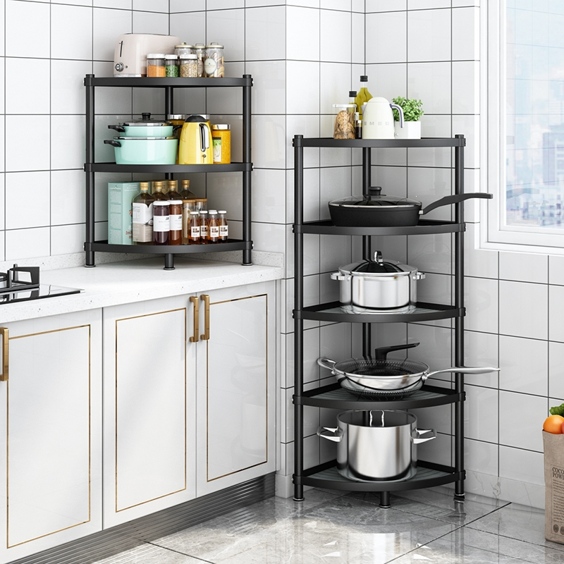 符象搁板/壁架84b 符象不锈钢厨房置物架转角落地多层锅架子多功能